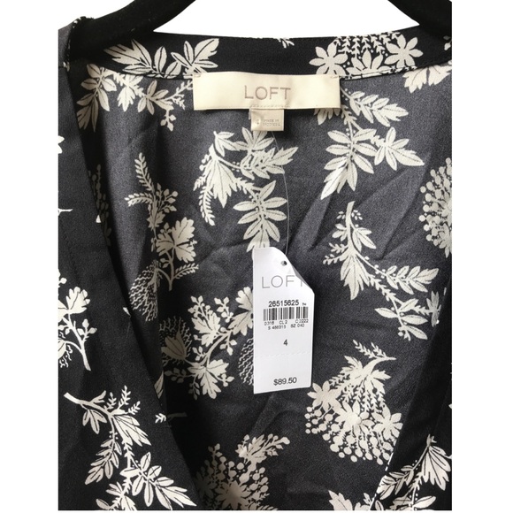 Loft Black and White Wrap Dress Sz 4 NWT - Picture 2 of 4